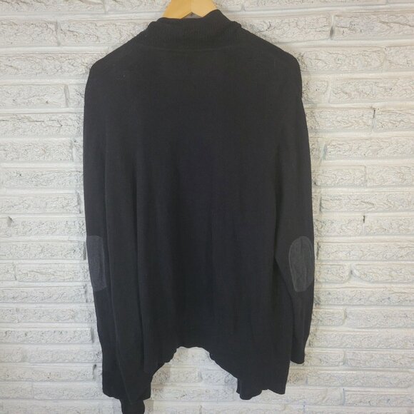 Stylus Women Sweater 3x Plus Cardigan Open Black Asymmetric Cotton Blend SWE53E - Picture 6 of 10